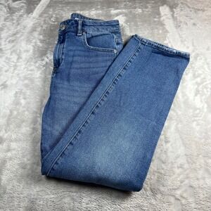 Jordache Women's Size 6 Jeans Blue Straight High-Rise Medium Enzyme Wash